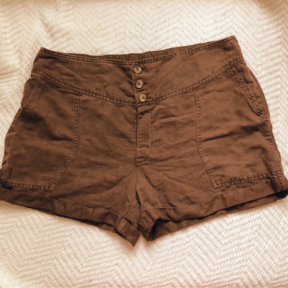 Aerie Brown High Waisted “Twill V” Shorts